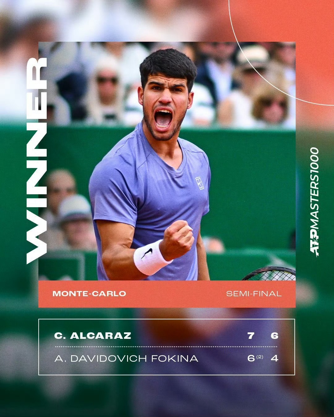 ATP总决赛逆转蒙特卡洛大师赛,阿尔卡拉斯惊艳四座 ATP总决赛逆转蒙特卡洛大师赛,阿尔卡拉斯惊艳四座